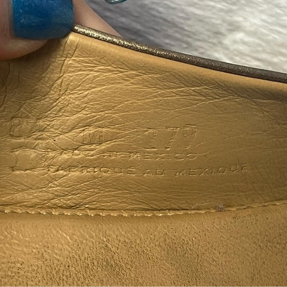 Poppy Barley Gold Metallic Leather Loafer Slides - Picture 12 of 16